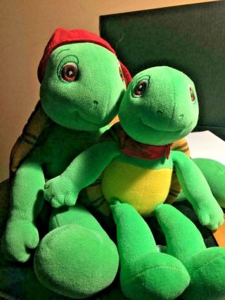 2 Franklin The Turtle Plush - Both Eden - 10 " & 15 " - 1 W/ Removeable Shell