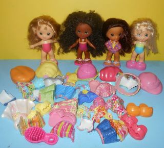 4 Fisher Price Snap N Style Dolls W/ Snap On Clothes Shoes Outfits Accessories