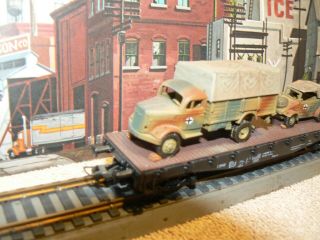 Roco HO WWII German Truck and Utility Car Train Transport Custom Paint b 2
