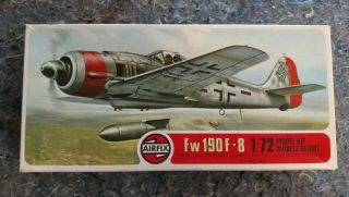 Vintage Airfix Focke - Wulf Fw 190 F - 8 1:72 Model Kit 02063 - 7 Series 2 (64)