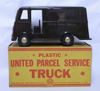 Fantastic Vintage Plastic Marx Ups United Parcel Service Delivery Truck W/ Box