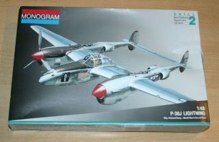 42 - 5479 Monogram 1/48th Scale Lockheed P - 38j Lightning Plastic Model Kit