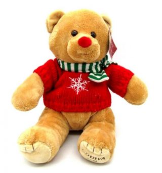 Godiva 2011 Gund W/tag Teddy Bear Plush W/ Red Sweater Snowflake Stuffed 047047