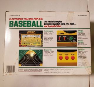 Vintage 1988 Electronic Talking Play By Play Baseball Handheld Game 1 - 2 Player 3