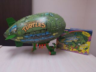 Vintage Teenage Mutant Ninja Turtles Turtle Blimp W/ Box Playmates Tmnt Vehicle