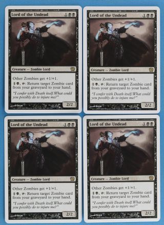 Lord Of The Undead [4x X4] 9th Edition Nm - M Black Rare Cards (34395) Abugames