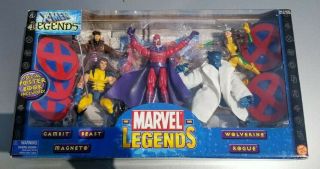 Marvel Legends X - Men Box Set 5 - Pack Wolverine Magneto Gambit Rogue Beast Toy Biz
