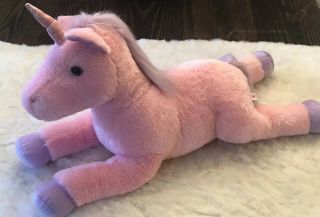 Jumbo Pink & Purple Unicorn Plush Giant Large Stuffed Animal Aurora 27” Soft