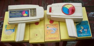Vintage Fisher Price Movie Viewer With Films - Movie Viewer 6 Tapes Total