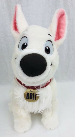 Disney Store Bolt Plush Dog White Shepard Puppy 14 " Stuffed Animal Htf Sh