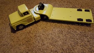 Vintage 1959 Tonka Lime Green State Hi - Way Truck And Lowboy Really
