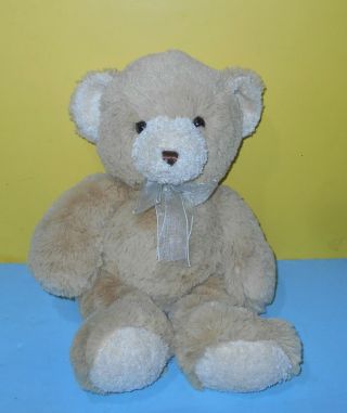 Princess Soft Toys 2005 Tan Brown Beige Teddy Bear Plush Stuffed Animal W/ Bow
