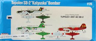 Novo 1:72 Tupolev Sb - 2 Katyuska Bomber Plastic Aircraft Model Kit F176u