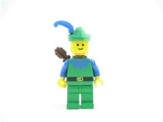 Lego 6077 Castle Forestman Minifig Blue Collar Green Cap Blue Plume Cas132a