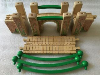 Thomas The Train Wooden Clickety Clack Green Suspension Bridge (not Complete)