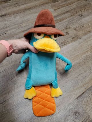 Disney Store Large Perry The Platypus Plush Secret Agent From Phineas & Ferb 20 "