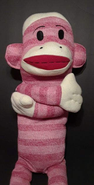 Giant Jumbo 48” Maxx The Sock Monkey Oversized Pink Striped Stuffed Animal