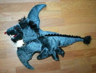 Folkmanis Sky Dragon Monster Hand Puppet Teal Blue 24 " Stuffed Full Body Plush