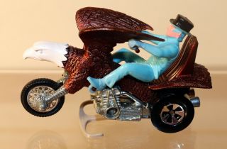 Dte 1972 Hot Wheels Rrrumblers 5947 Brown Bold Eagle 3 - Wheeler Cycle Blue Rider