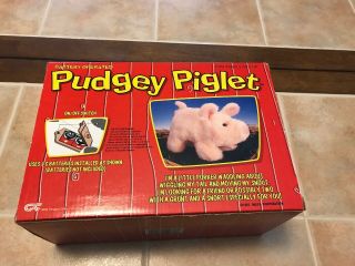 Vintage 1983 PUDGEY THE PIGLET / Walking,  Oinking,  Wagging Baby Pig 2