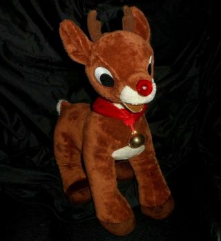 Build A Bear Rudolph Red Nosed Reindeer Christmas Light Up Stuffed Animal Plush