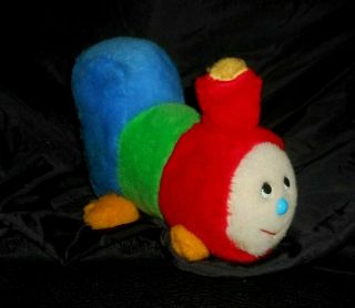 Vintage Eden Baby Train Blue Red Wind Up Musical Stuffed Animal Plush Toy Lovey