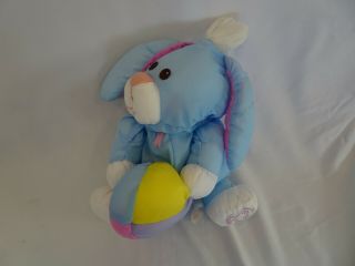 Puffalump Fisher Price Vintage Blue Satin Plush Easter Bunny Rabbit 1988