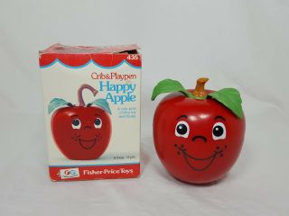 Fisher Price Happy Apple Chime With Worn Box 1973 Classic Vintage Old Rare