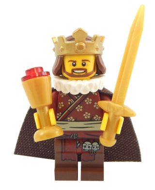 Lego Medieval King Minifig Castle Knight Figure England Minifigure Tudor
