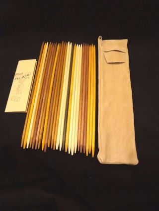 Pioneer Wooden Pick Up Sticks With Leather Pouch Channel Craft Made In Usa Nib
