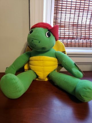 Toy Connection - Plush Franklin Turtle Green With Backwards Red Hat 18 " - Has Tags