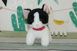 Walmart Gund Black White Kitty Cat Red Bowtie Necktie Stuffed Mini Plush Toy 6 "