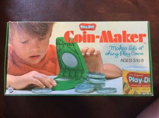 Vintage 1968 Play Doh Coin Maker 100 500 Lucky Rainbow Crafts W/ Box