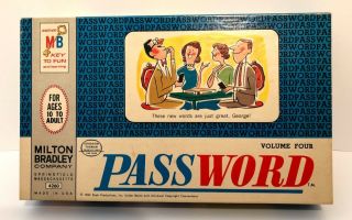 Vintage Password Board Game Milton Bradley 1964 Volume 4 Complete 4260