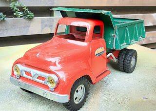 Vintage Tonka 1956 Dump Truck Green And Red All