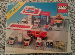 Legoland Town System Exxon Gas Station 6375,  6375 - 2 1980 Nib Vintage Rare.