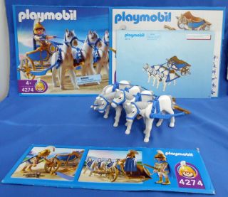 Playmobil Set 4274 Roman Chariot & Legionnaires 4 Horse Set Loose Complete