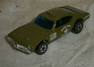 Vintage Us Army Olds 442 Staff Car 1969 Base Hot Wheels Mattel Redline