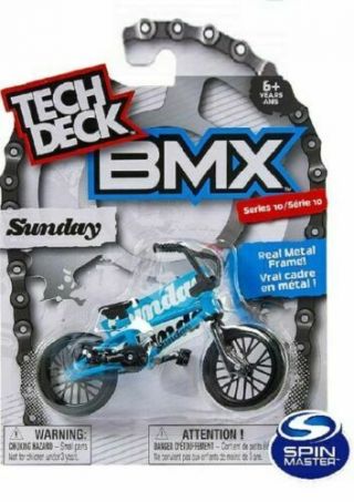 Tech Deck Bmx Finger Bikes Series 10 Sunday Flick Tricks Blue Metal Frame