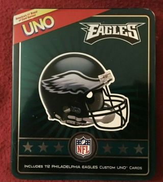 Philadelphia Eagles Uno Card Game In Collectible Tin Box