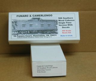 F&c 506 Ho Southern Wood Caboose Single Pane Version W/decals