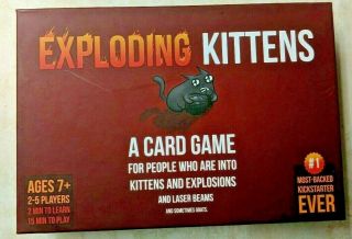 Exploding Kittens A Card Game Ages 7,  2 - 5 Players Edition
