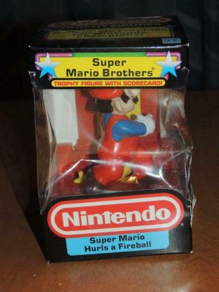 Vintage 1988 Nintendo Mario Bros Trophy Mario Hurls A Fireball Mib