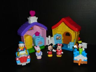 F - P Little People Disney Mickey Mouse House W/minnie Donald Daisy Goofy & Cars