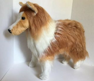 Vintage Plush Dakin Pillow Pets Large 18” X 24” Standing Lassie Dog Brown White