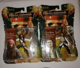 Zizzle Pirates Of The Caribbean Jack Sparrow & Will Turner Figures