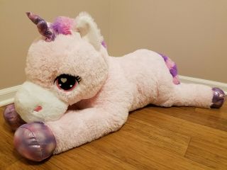 36 " Giant Pink Purple Unicorn Plush Stuffed Animal Large Pony Horse Teddy Bear