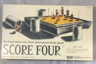 Vintage 1968 Score Four 3d Board Game Complete