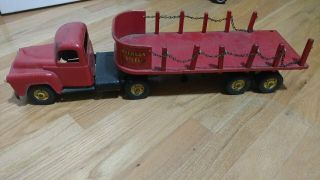 Vintage Tru Scale Ryerson Steel Flatbed Stake Truck Diecast Pressed Steel Toy