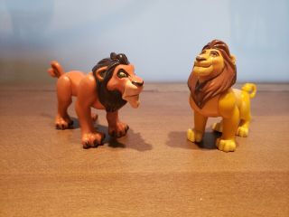 Disney Scar & Simba From The Lion King Figure Vintage Burger King 4” Long 1994